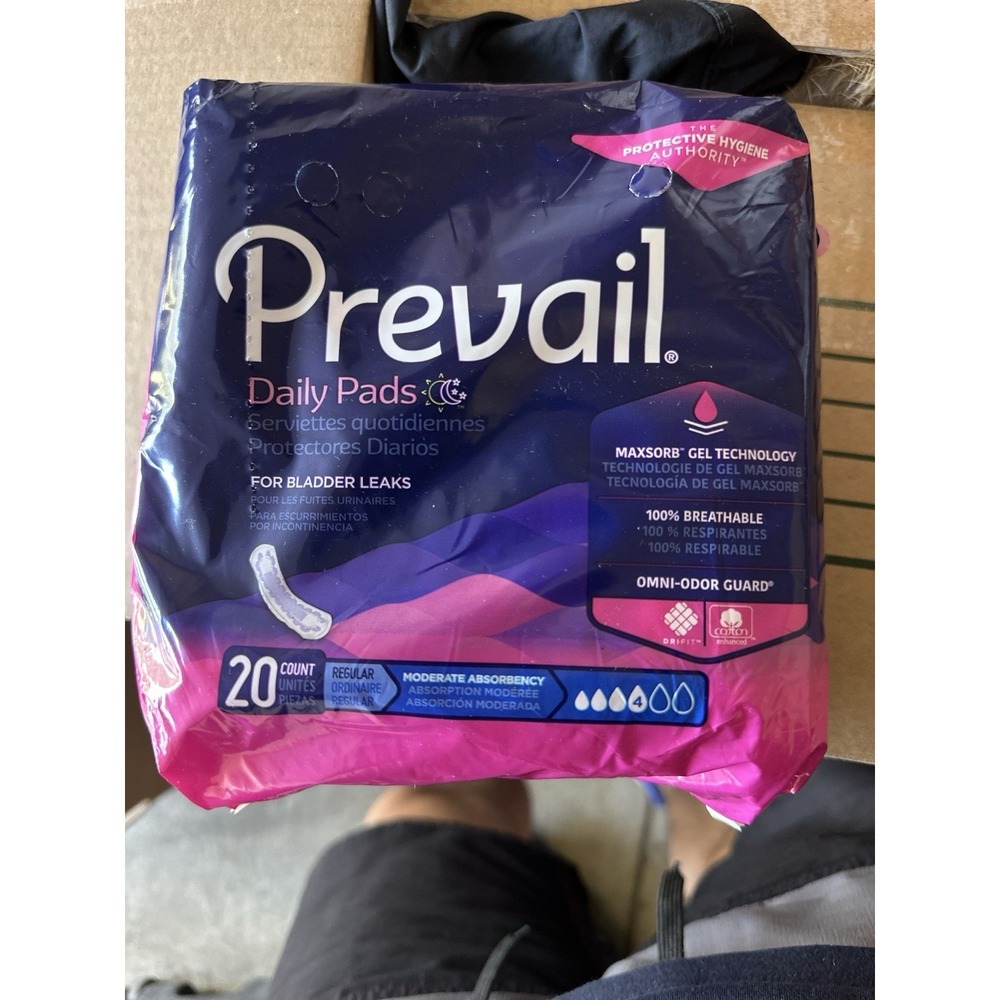 Prevail Daily Pads Moderate Absorbency‎ 20 Count Bladder Leak Protection